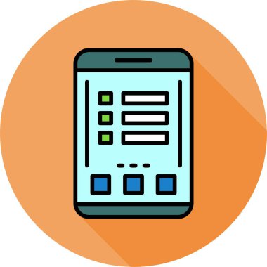 Akıllı telefon ekranında menü simgesi, vektör illüstrasyonu