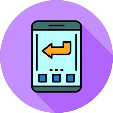 Akıllı telefon ekranındaki arka simge, vektör illüstrasyonu