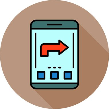 Akıllı telefon ekranındaki simge, vektör illüstrasyonuName