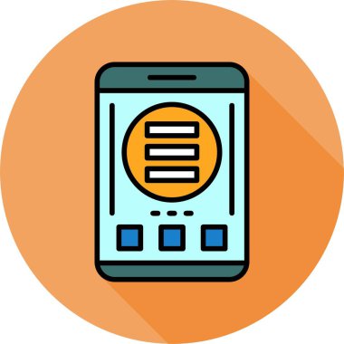 Akıllı telefon ekranında hamburger menüsü simgesi, vektör illüstrasyonu