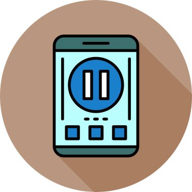 Akıllı telefon ekranındaki simgeyi duraklat, vektör illüstrasyonuName