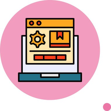 Renkli dizüstü bilgisayar ayarları pencere simgesi