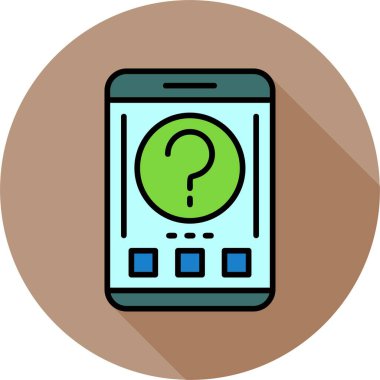 Akıllı telefon ekranında yardım simgesi, vektör illüstrasyonu