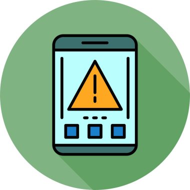 Akıllı telefon ekranında hata simgesi, vektör illüstrasyonu