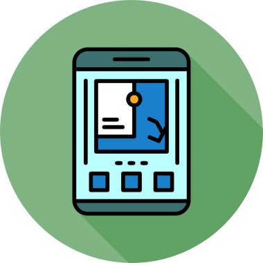 Akıllı telefon ekranında GPS simgesi, vektör illüstrasyonu