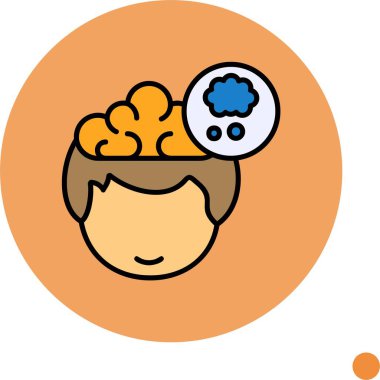 Yukarıda beyin çizimi olan bir çizgi film karakteri