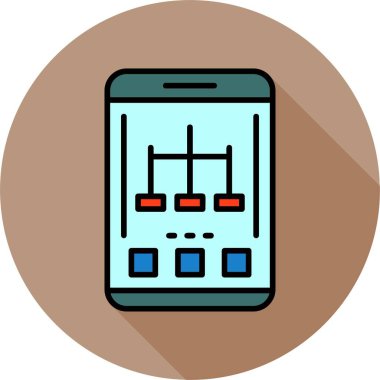 Akıllı telefon ekranında ağ simgesi, vektör illüstrasyonu