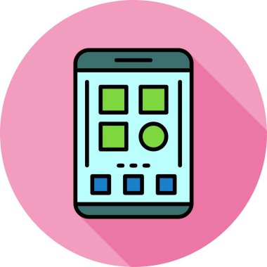 Akıllı telefon ekranında kategori simgesi, vektör illüstrasyonu