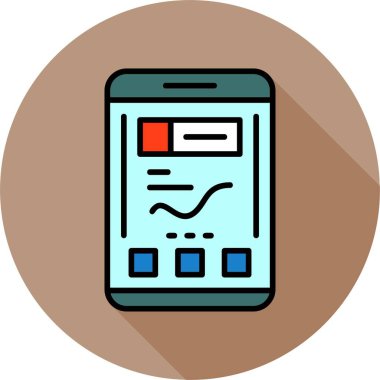 Akıllı telefon ekranında analitik simge, vektör illüstrasyonu