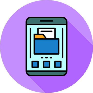 Akıllı telefon ekranındaki dizin simgesi, vektör illüstrasyonu