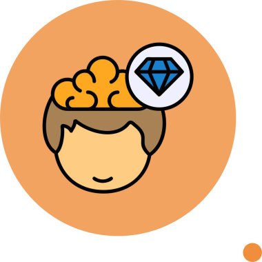 Çizgi filmci parlak mavi elması düşünüyor.