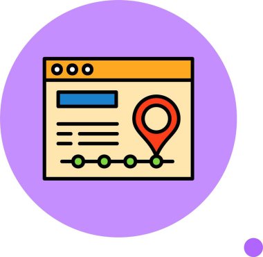 Renkli web sitesi arayüzü konum izleme özelliğini gösteriyor