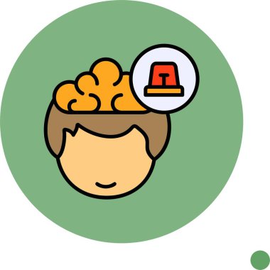 Beyaz arkaplanda endişe verici renkli simge  