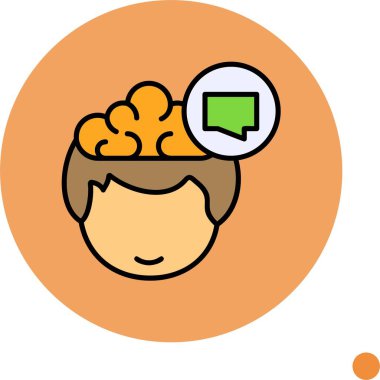 Beyaz arkaplanda İç Diyalog renkli simgesi  