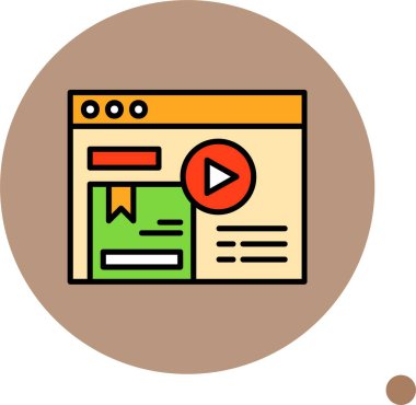 Çalma düğmesi içeren renkli web sayfası simgesi