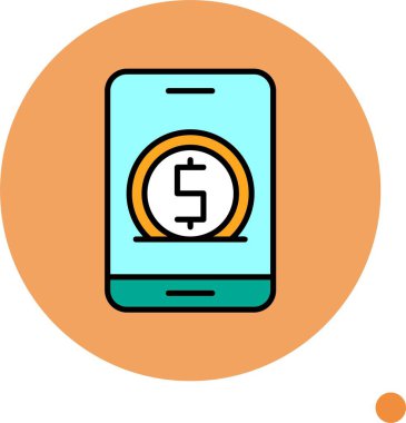 Dolar madeni para simgesini dijital olarak gösteren akıllı telefon