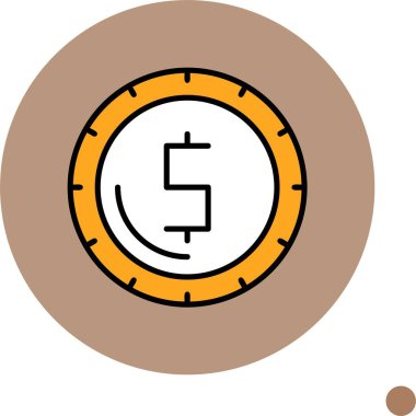 Çemberin içinde dolar sembolü olan altın sikke