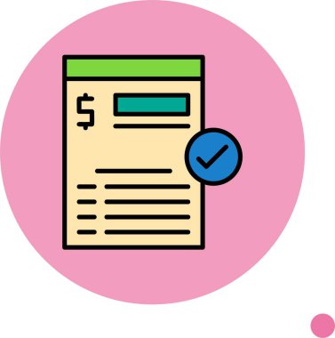 İşaretli sembollü renkli fatura belgesi