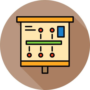 Sunum tahtasında bağlı düğümleri gösteren diyagram