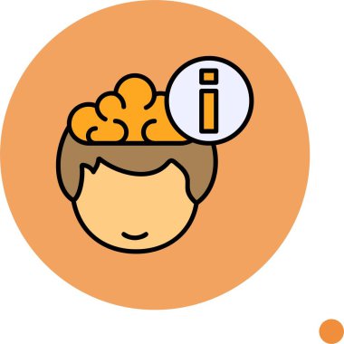 Çizgi film başı bilgi simgesiyle beyni gösteriyor