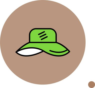 Kahverengi dairenin üzerinde duran yeşil güneş şapkası