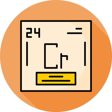 Turuncu arkaplanda gösterilen krom element sembolü