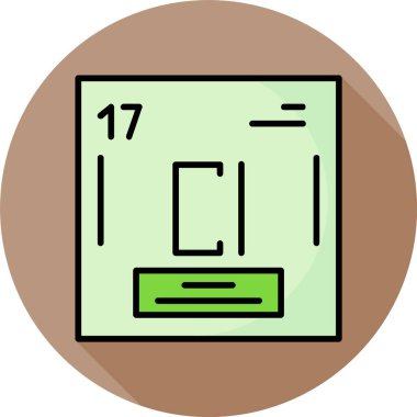 Klor elementi sembolü periyodik tablo illüstrasyonu