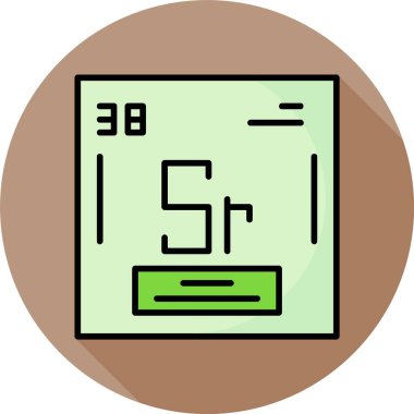 Kare simgede Stronsiyum ögesi sembolü gösteriliyor