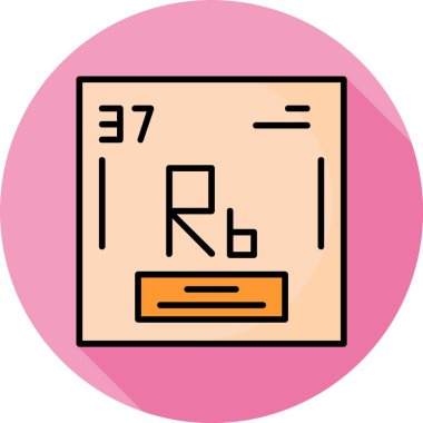 Pembe çemberde gösterilen rubidyum element sembolü