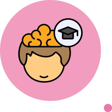 Çizgi film karakteri mezuniyet şapkası öğrenmeyi düşünüyor.