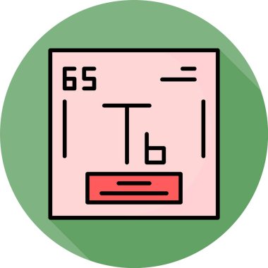 Yeşil çemberde gösterilen Terbiyum ögesi sembolü