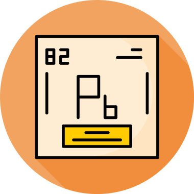 Periyodik tablo ögesini gösteren düz illüstrasyon