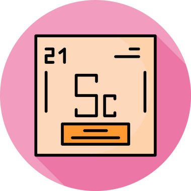 Scandium element simgesi kare illüstrasyonu