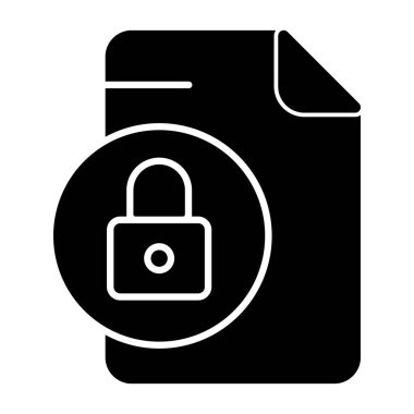 Dosya simgesini beyaz geri gorund, vektör illüstrasyonuna kilitle  