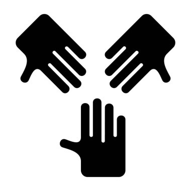 Düz dizaynlı minimal özet simgesi, Takım Çalışması Elleri