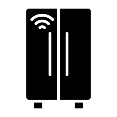 Kablosuz bağlantı sembolü gösteren akıllı buzdolabı simgesi