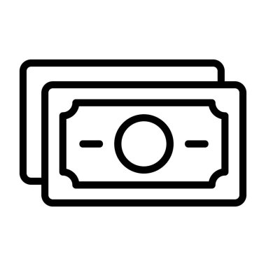 Birikmiş kağıt para faturaları basit özet simgesi