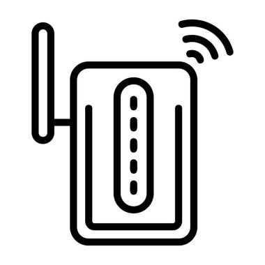 Wi-Fi Extender simgesi beyaz sırt gorund, vektör illüstrasyonu
