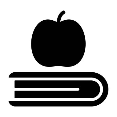 Beyaz sırtlı elma simgesi, vektör illüstrasyonu