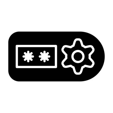 Güvenlik Token simgesi beyaz sırt gorandası, vektör illüstrasyonu