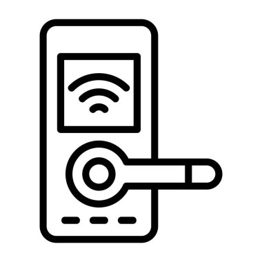 Beyaz arka gorund üzerinde Akıllı Kilit simgesi, vektör illüstrasyonu