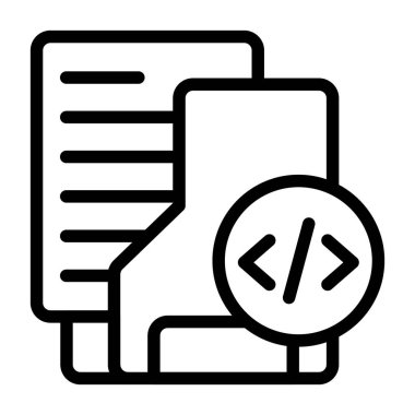  Beyaz geri gorund üzerindeki Geliştirici Dizin simgesi, vektör illüstrasyonu