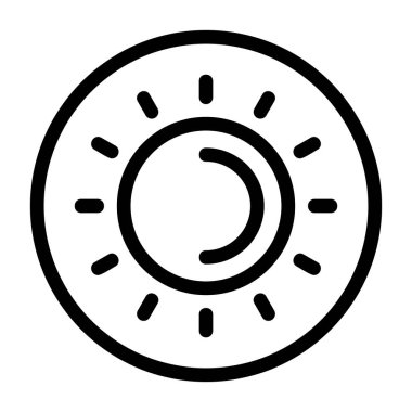 Beyaz sırtlı güneş simgesi, vektör çizimi