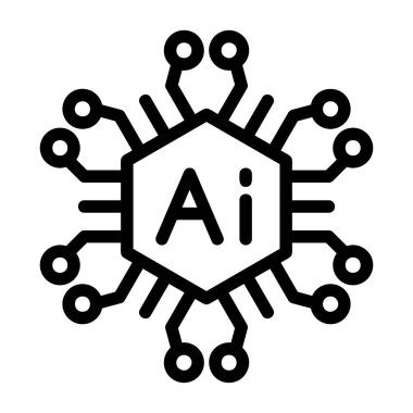 Yapay zeka çipi dijital teknolojiyi sembolize ediyor.