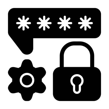 Beyaz geri gorund üzerinde parola kurtarma simgesi, vektör illüstrasyonu