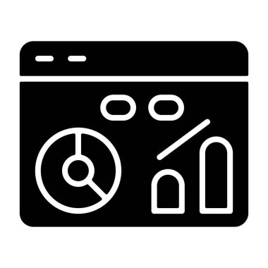 Beyaz sırt gorandası üzerinde analitik simge, vektör illüstrasyonu