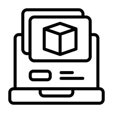 Ürün Galerisi simgesi beyaz sırtlı, vektör illüstrasyonu