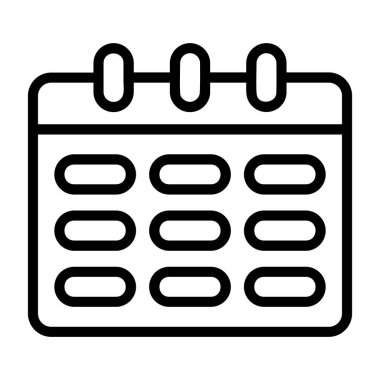 Beyaz geri gorund takvim simgesi, vektör illüstrasyonu