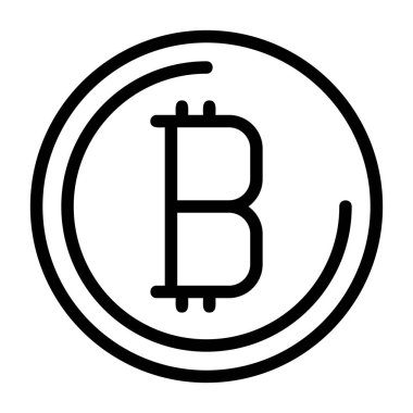 Beyaz arka gorund üzerine Bitcoin simgesi, vektör illüstrasyonu