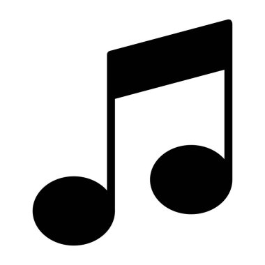 Müzik Notaları simgesi, beyaz arka gorund, vektör illüstrasyonu